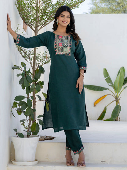 Dhiyona VV Meher Women Kurta and Trousers Pant Sets Cotton Blend