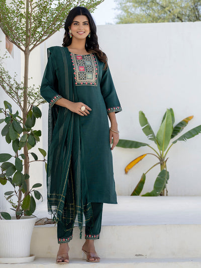 Indyancart VV Meher Women Kurta and Trousers Pant Sets Cotton Blend