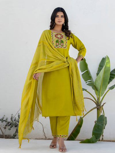 Indyancart VV Emily Women Kurta and Trousers Pant Sets Cotton Blend