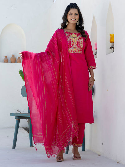 Indyancart VV Nova Women Kurta and Trousers Pant Sets Cotton Blend