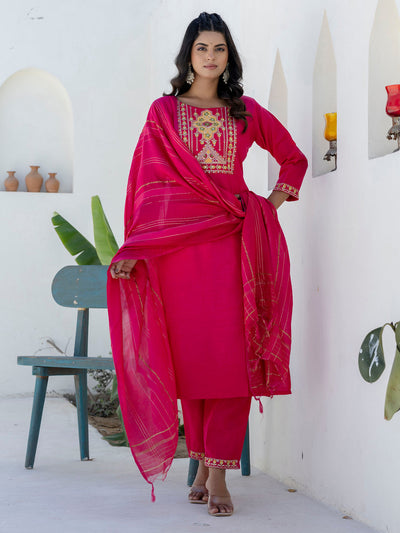 Indyancart VV Nova Women Kurta and Trousers Pant Sets Cotton Blend