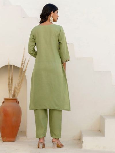 Indyancart VV Hazel Women Kurta and Trousers Pant Sets Cotton Blend