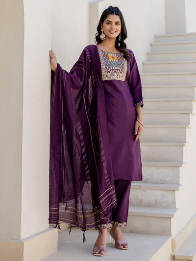 Indyancart VV Ilina Women Kurta and Trousers Pant Sets Cotton Blend