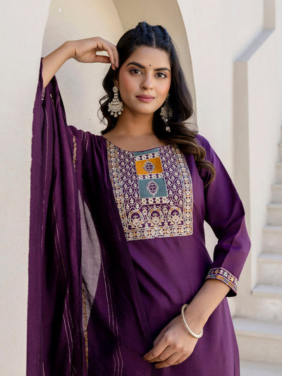 Indyancart VV Ilina Women Kurta and Trousers Pant Sets Cotton Blend