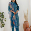 Dhiyona VV Binita Teal Blue Silk Blend Women Ethnic Suit Sets
