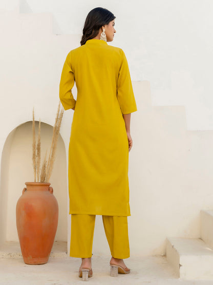 Dhiyona VV Suhani Yellow Silk Blend Women Ethnic Suit Sets