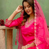 Dhiyona VV Tulsi Pink Women Kurta Sets With Dupatta Straight Suits