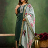 Dhiyona VV Haimavati Green Women Kurta and Trousers Pant Sets Cotton Blend