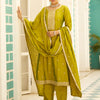 Dhiyona VV Kanya Elegant Silk Blend Anarkali Kurta Set with Embroidered Dupatta Flowy Fit and Stunning Style