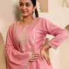 Dhiyona VV Zoya pink Anarkali Kurta and Pant Dupatta Set