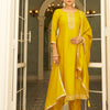 Dhiyona VV Harini Silk Blend Anarkali Kurta Set with Embroidered Dupatta Elegant Ready to Wear Three Quarter Sleeves Kurta Pant Set