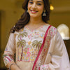 Dhiyona VV Shivani Floral Printed Handwork Silk Straight Kurta With Trousers & Dupatta Suits