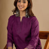 Dhiyona VV Purple Women Cotton Blend Kurta Pant Set