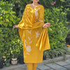 Dhiyona VV Samyuktha Pink Embroidery Silk Straight Kurta With Trousers & Dupatta Sets