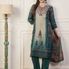 Dhiyona VV Pravya Teal Embroidery Silk Straight Kurta With Trousers & Dupatta Sets