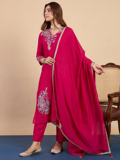 Indyancart VV Rani Fancy Embroidered Kurta Pant Set