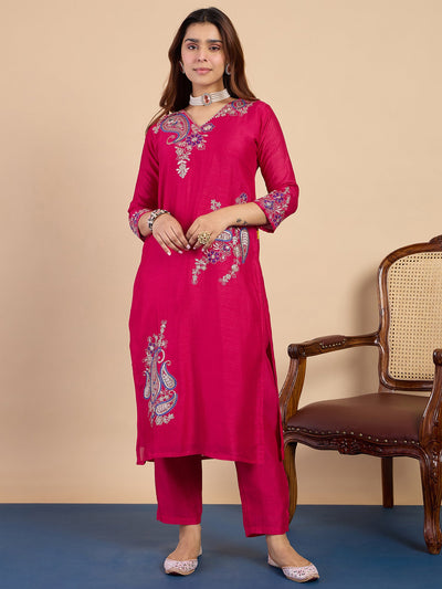 Indyancart VV Rani Fancy Embroidered Kurta Pant Set