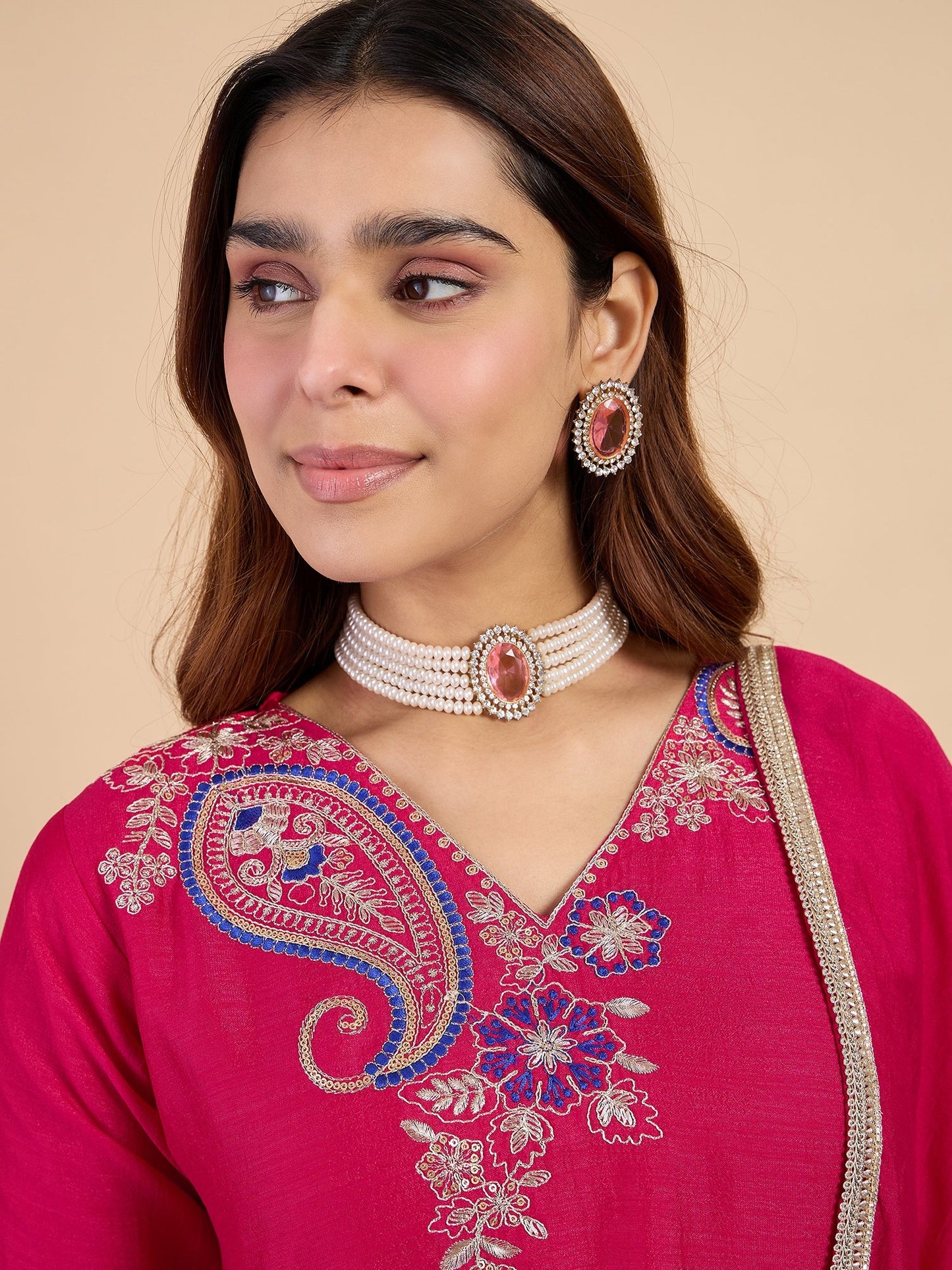 Dhiyona VV Rani Fancy Embroidered Kurta Pant Set