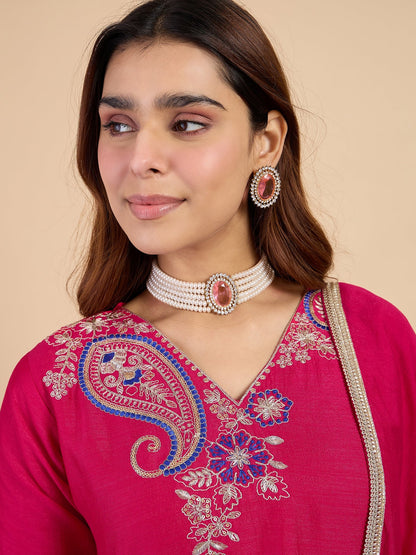 Dhiyona VV Rani Fancy Embroidered Kurta Pant Set