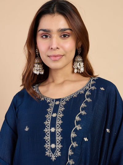 Indyancart VV Teal Women's Designer Kurta Pant Set Premium Pattern Collection