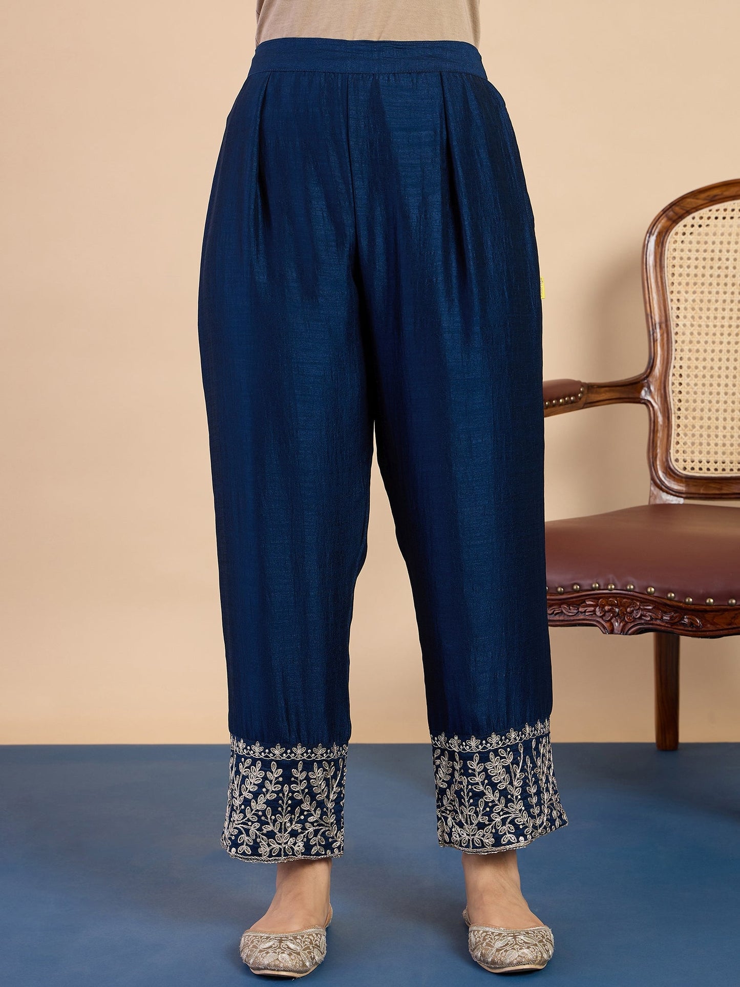 Dhiyona VV Teal Women's Designer Kurta Pant Set Premium Pattern Collection