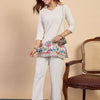 Dhiyona VV Off-white Women's Designer Kurta Pant Set Premium Pattern