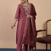 Dhiyona VV Coffee Women's Designer Kurta Pant Set Premium Pattern Collection