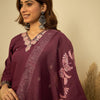 Dhiyona VV Wine Womens Traditional Kurta Pant Set with Dupatta