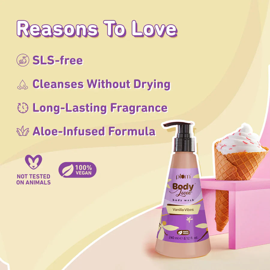 Plum Goodness Best of Vanilla Vibes Bath & Body Bundle by BodyLovin'