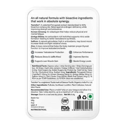 Wellbeing Nutrition Melts Testo Power Oral Strips-mixed fruit