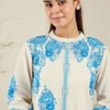 Dhiyona IE Women Floral Printed Cotton Kurta with Trousers