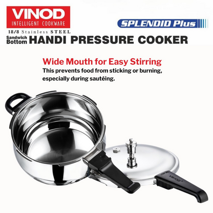 Vinod Splendid Plus Stainless Steel Outer Lid Pressure Cooker
