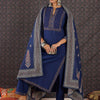 Dhiyona IE Embroidered Notch Neck Thread Work Pure Cotton Kurta With Trousers & Dupatta