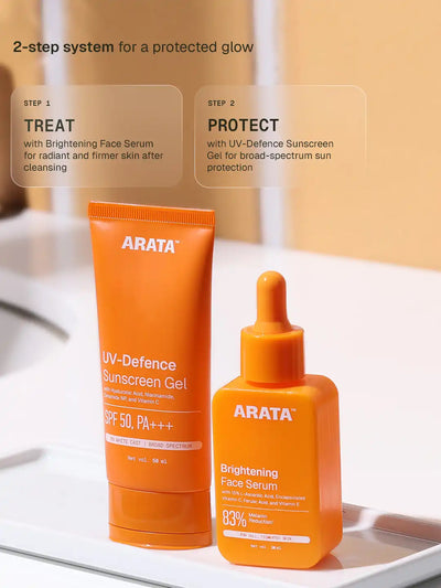 Arata Brightening Face Serum & Sunscreen Gel Combo