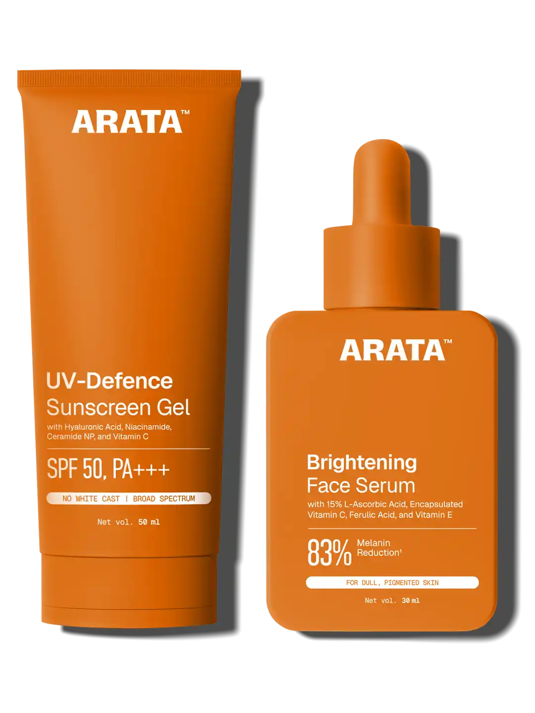 Arata Brightening Face Serum & Sunscreen Gel Combo