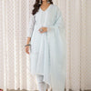 Indyancart IE Women Ethnic Motifs Embroidered Regular Chikankari Pure Cotton Kurta with Trousers & With Dupatta