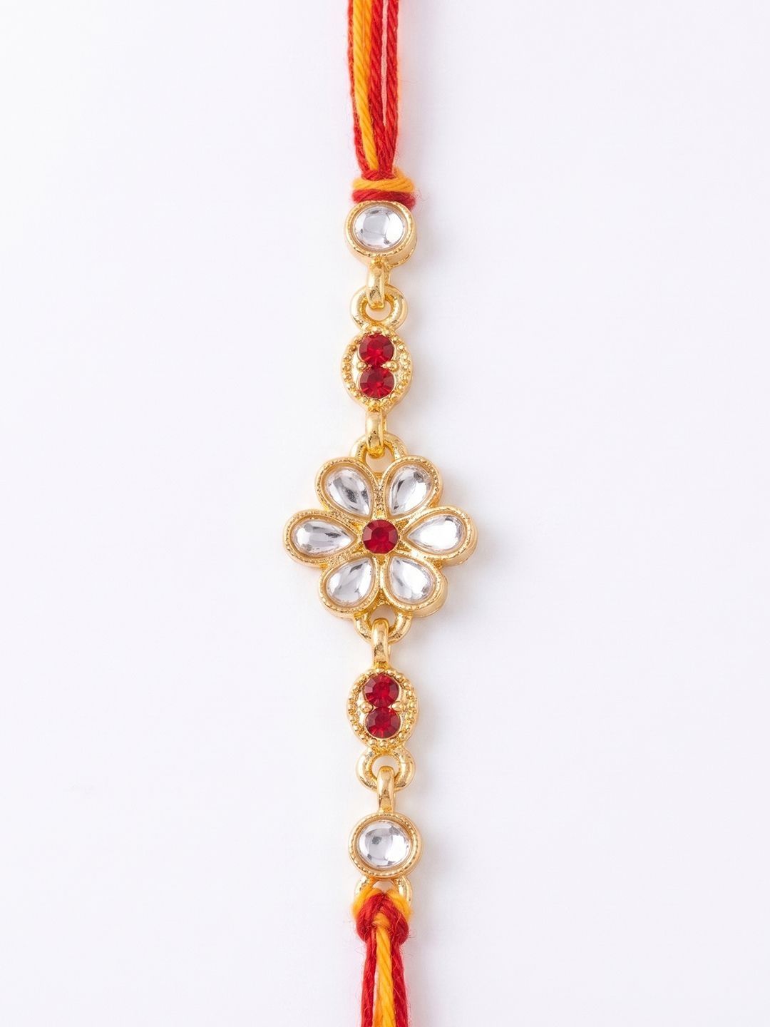 Anouk Set Of 2 Gold Toned Kundan Studded Bhaiya Bhabhi Rakhi
