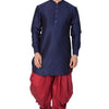 Men's Blue Silk Blend Pathani Kurta and Dhoti Set