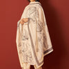 Indyancart IE Women Floral Printed Regular Thread Work Linen Kurta with Trousers & With Dupatta