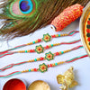 Dhiyona Pack of 4 Meenakari Kundan Traditional Rakhi