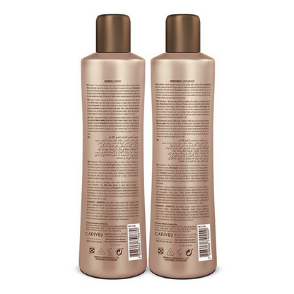 Cadiveu Brasil Cacau Extreme Repair Shampoo and Conditioner set with rich, nourishing formula for damaged hair repair and shine.