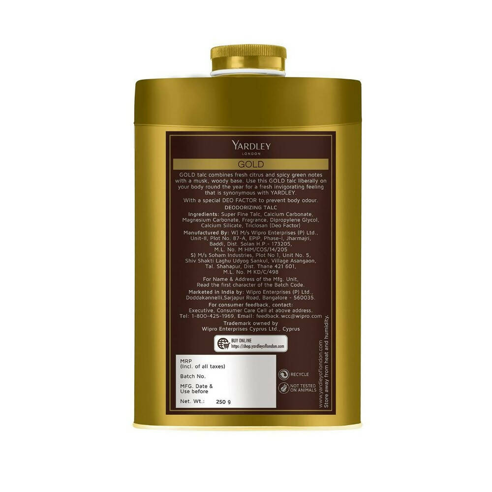 Yardley London Gold Deodorizing Talc For Men - Indyancart