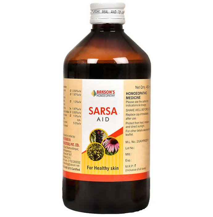 Bakson's Homeopathy Sarsa Aid Syrup - Indyancart
