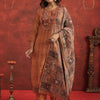 Dhiyona IE Motifs Printed Chanderi Cotton Round Neck Straight Kurta With Trousers & Dupatta