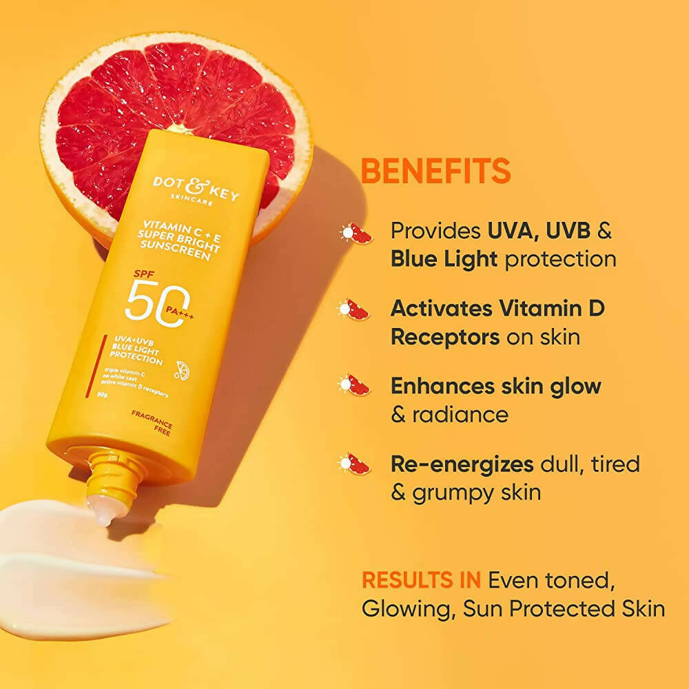 Dot & Key Vitamin C + E Super Bright Sunscreen SPF 50+++ - Indyancart