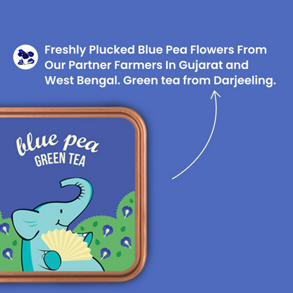 Tea Trunk Blue Pea Flowers Natural Anti-Oxidant Butterfly Pea Flower Tisane Green Tea