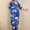 Dhiyona IE Floral Printed Notch Neck Straight Kurta With Trousers