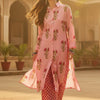 Dhiyona IE Floral Printed Shirt Collar Pure Cotton Straight Kurta With Trousers