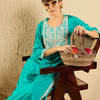 Dhiyona IE Women Yoke Design Flared Sleeves Mirror Work Anarkali Kurta