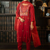 Dhiyona IE Women Floral Embroidered Regular Thread Work Kurta with Trousers & With Dupatta